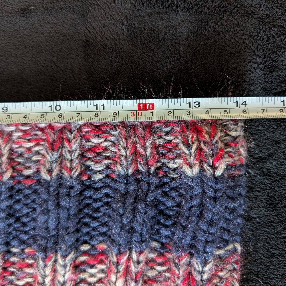 Chunky Knit Infinity Scarf Cowl Multicolor Navy Pink Aughts Y2K image 6